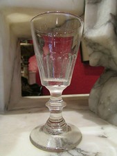  ancien verre vin pied verre soufflé taillé bistrot