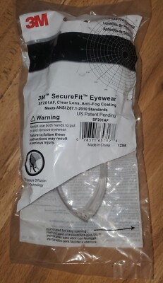 3M Secure Fit Protective Eyewear Clear Lens Anti Fog Coating SF201AF