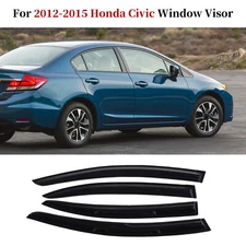 For 2012-2015 Honda Civic JDM 3D Wavy Mugen Style Window Vent Visors Rain Guards