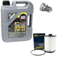 MotoröL Set 5W-40 5 Liter + ÖLfilter SH 4091 L + Schraube FüR Skoda Superb II VW