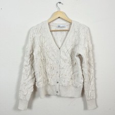Zara Pearl Detail Long Sleeve Sweater Cardiga...