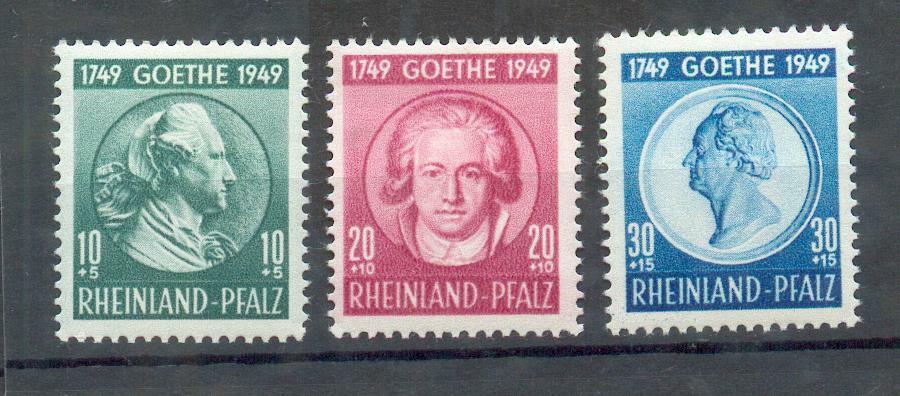 French Zone-Rhl 46/48 Goethe MNH Mint Never Hinged 30EUR (70474)