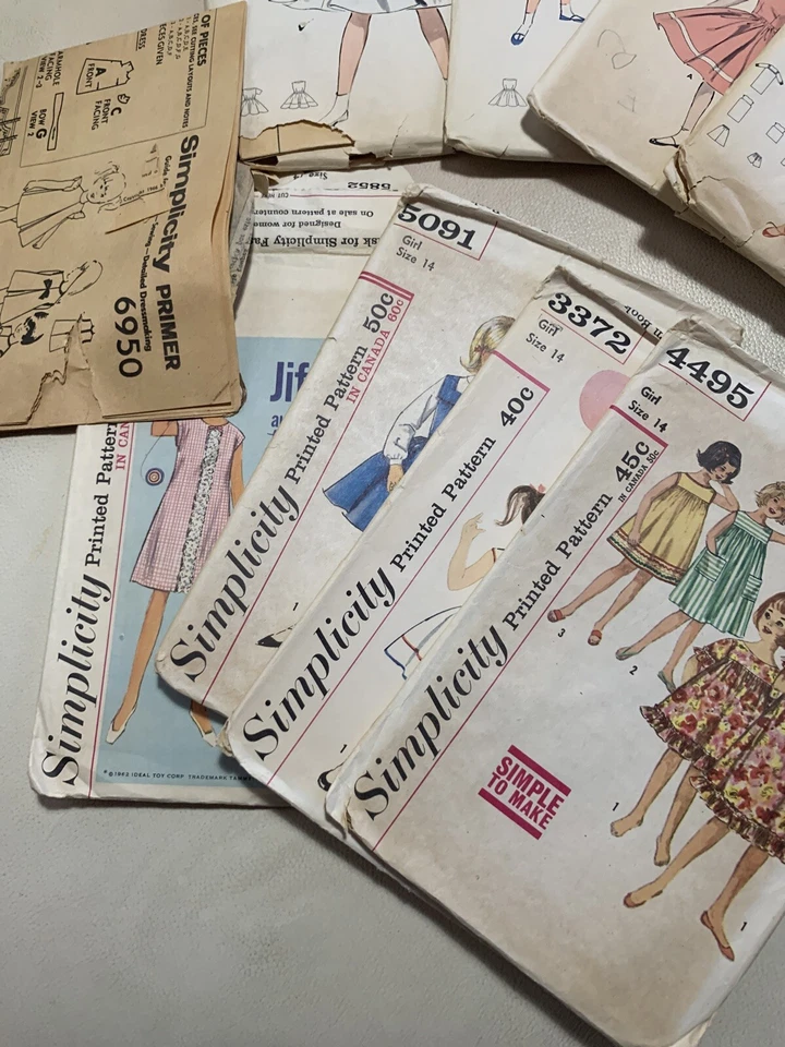 Vintage Children's Sewing Patterns Simplicity Butterick Lot Of 9 - Image 2 of 4
