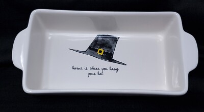 Rae Dunn Loaf Bread Pan Dish, ''Home Is Where You Hang Your Hat'', 9''x5''x3''