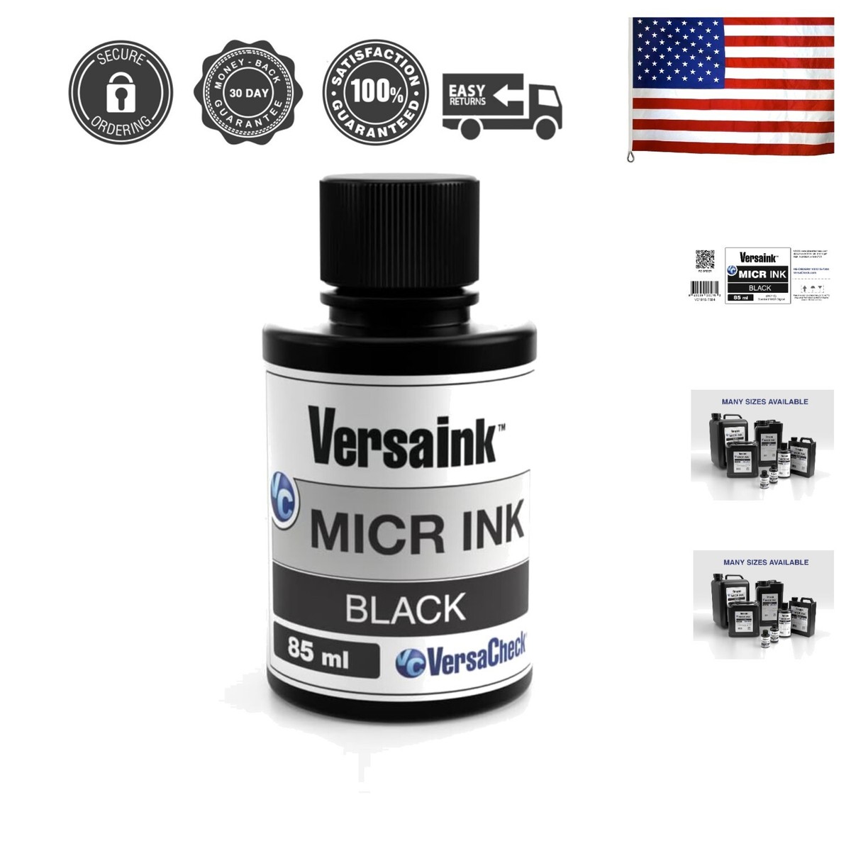 MICR Black Ink with Magnetic Nanoparticles - Water-Based Eco 