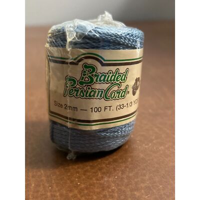 Braided Persian Cord Macrame Rope Blue 2mm 100 ft