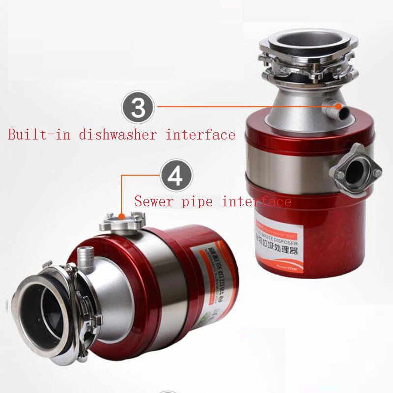 Eliminador de residuos de alimentos de cocina 220V 370W 1000ML trituradora de eliminación de basura - Imagen 4 de 4