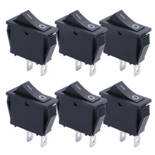 6pcs Snap-in Rocker Switch Toggle Power Switch SPST ON-Off 2 Pin 2 Position A...