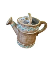 Watering Can Toothbrush Paste Holder  Ceramic Blonder Home Country Decor