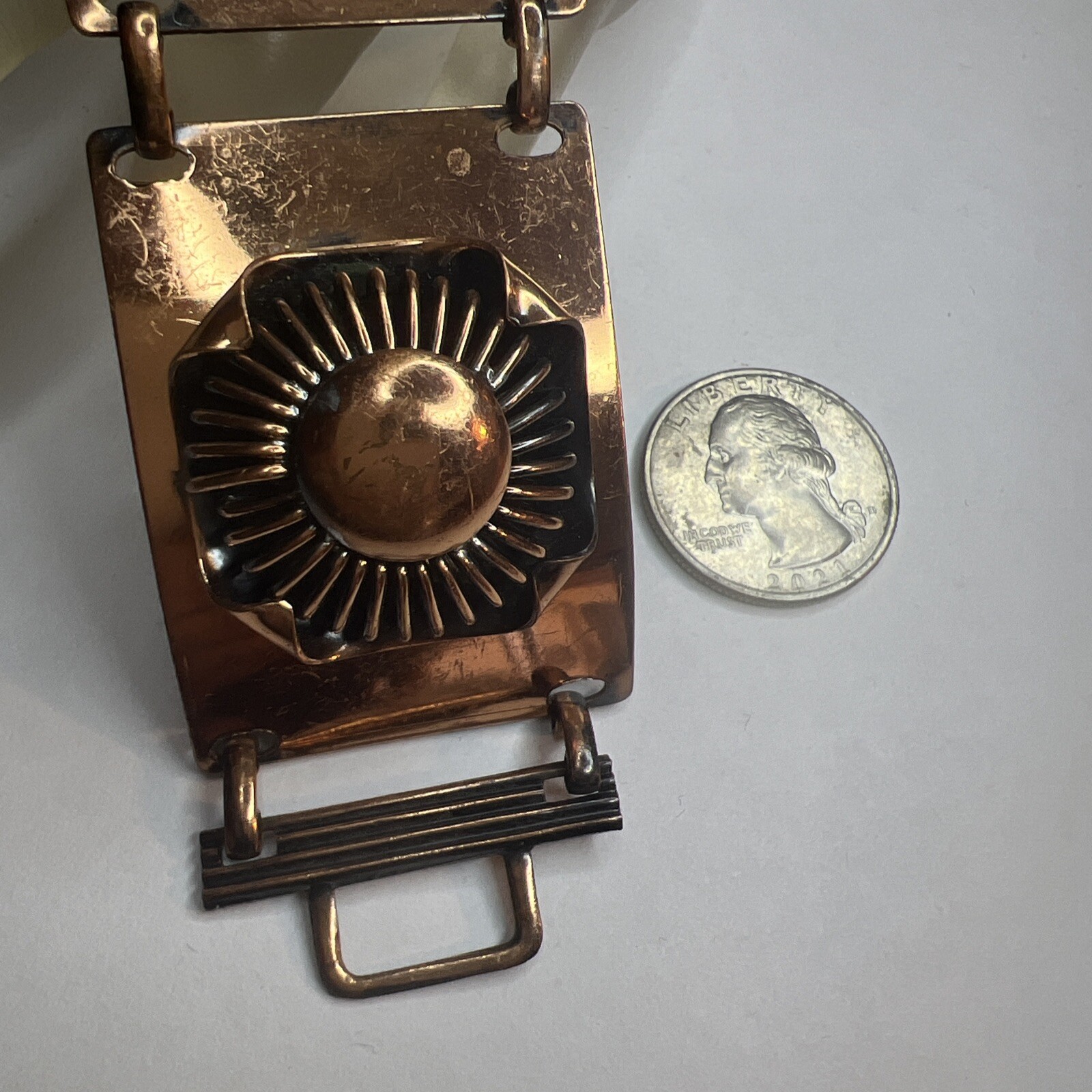 VINTAGE CHUNK STATEMENT SOLID COPPER WIDE PANEL B… - image 5