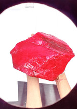 DYED 9Kg/45000Ct Color Enhanced Natural Red Ruby Raw Certified Rough