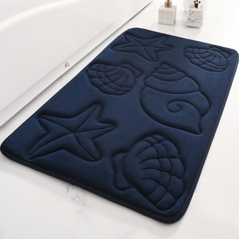 TESIQIMT Badezimmerteppich Strand Design - Rutschfeste Fußmatte 40x60cm Für Drinnen & Draußen