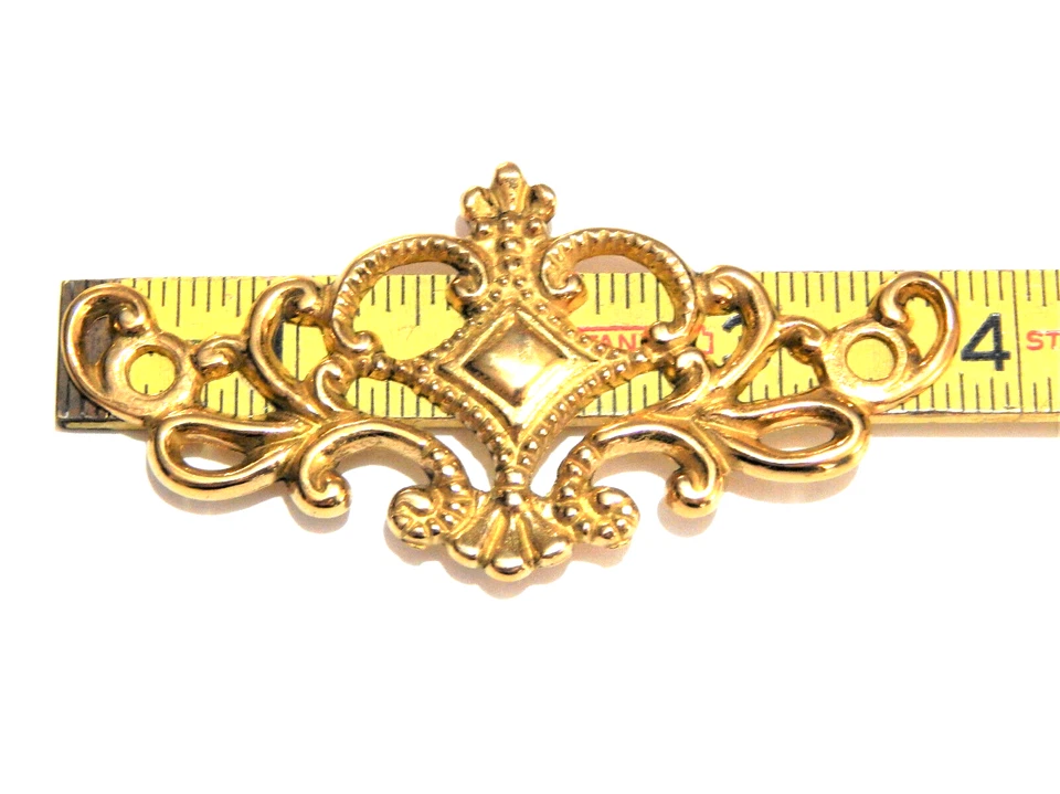 Tiradores de cajón victorianos para tocador tocador de latón macizo Foto 4 de 4