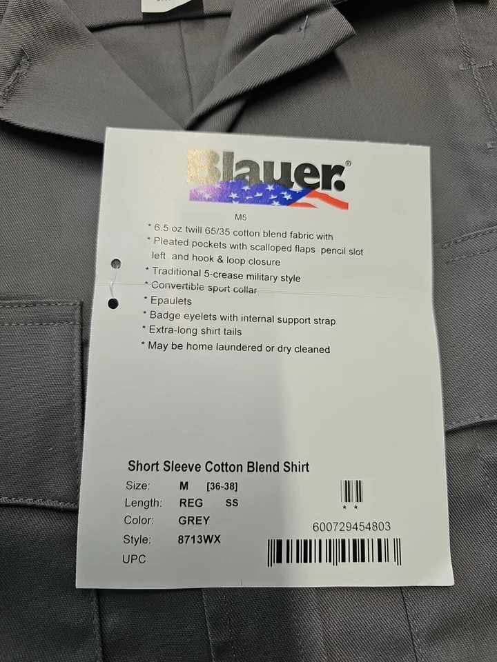 Camisa táctica azul de manga corta gris para hombre talla M nueva con etiquetas Foto 3 de 4