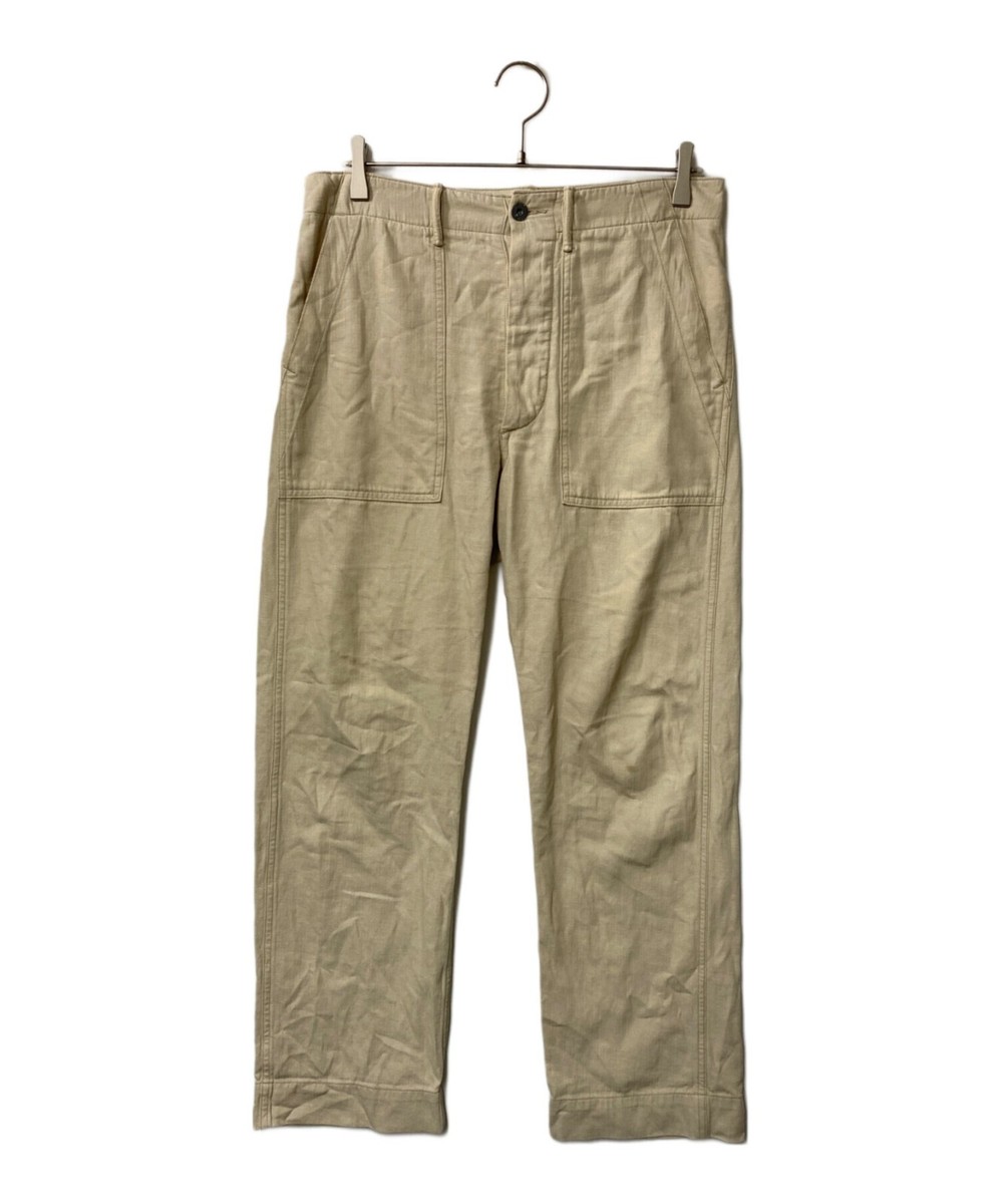 パンツ RRL COTTON LINEN REPAIRED DECK TROUSER RRL RALPH LAUREN men's linen cotton baker pants W30 beige
