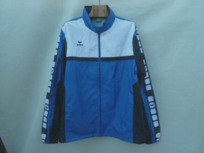 Erima Windbreaker Track Jacket Men's XL  Blue White Waterproof Hooded Football