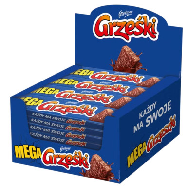 32 x Goplana MEGA GRZESKI Chocolate Covered Cocoa Wafers BOX 32 x 48g / 53.9oz