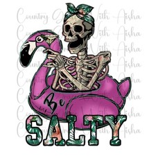 Sublimation Print Be Salty Skull Ready to Press Heat Transfer