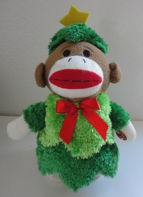 Sock Monkey  ''Rocking' Around the Christmas Tree'' Plush w/ Lights & Sounds