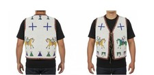 Powwow Regalia Vest Old American Sioux Tribal Beadwork Beaded Detail Boho NBV112