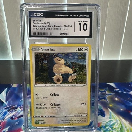 Pokémon TCG Snorlax Holo Rare 016/034 Venusaur & Lucia CGC 10 Gem Mint 2023