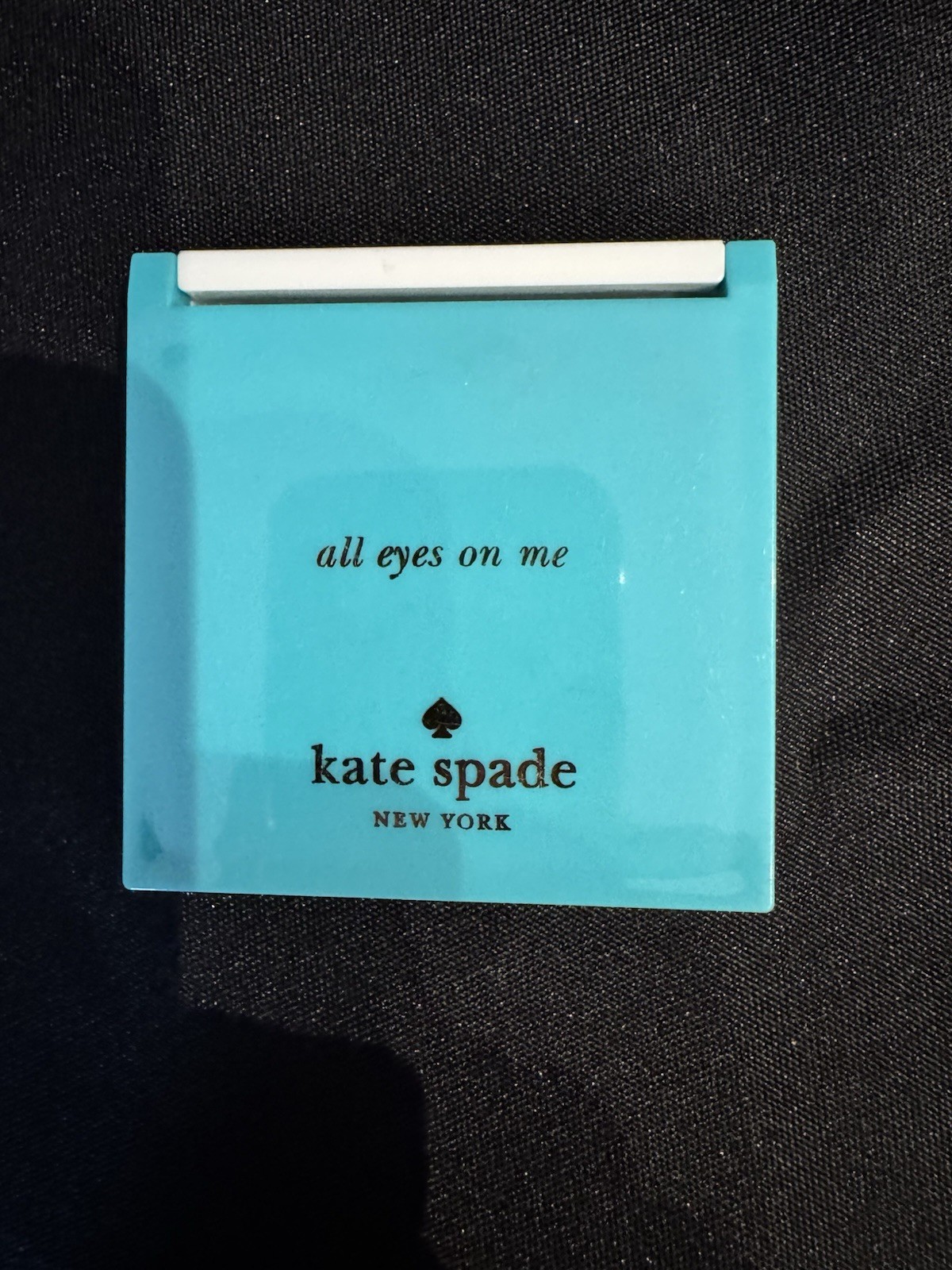 Vintage RARE Kate Spade New York Blue White Compact MakeUp Mirror All Eyes On Me thumbnail 2