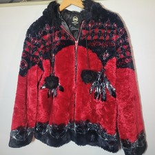 Ameri Mode jacket red soft Size Large Feather...