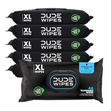 DUDE Wipes Flushable Wipes 6 Pack 288 Count Unscented Extra-Large Adult Wet Wipe