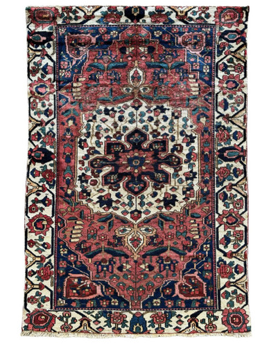 VINTAGE TRIBAL BAKTIARI RUG HAND MADE EASTERN WOOL CARPET 6'10" X 4'7" CLEAN