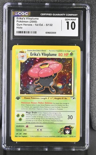 Erika's Vileplume (1st Edition) graded CGC 10 for sale on eBay