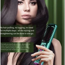 Cordless Hair Straightener Brush, Portable Hair Straightener Brush for Wome