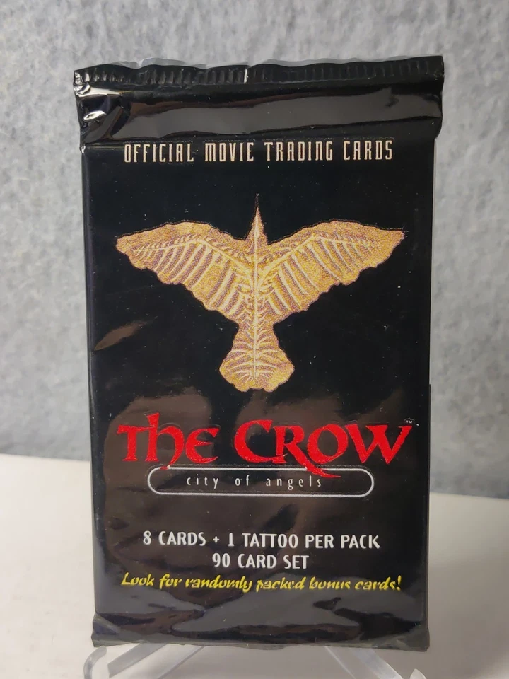 Tarjetas coleccionables de la película The Crow City of Angels - Paquete de 8 cartas y 1 tatuaje sin abrir Foto 2 de 3