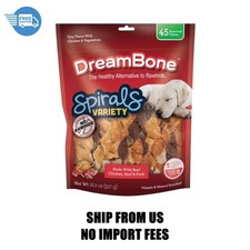 DreamBone Spirals Variety Pack Rawhide-Free Chews for Dogs, Chicken, Beef or Por