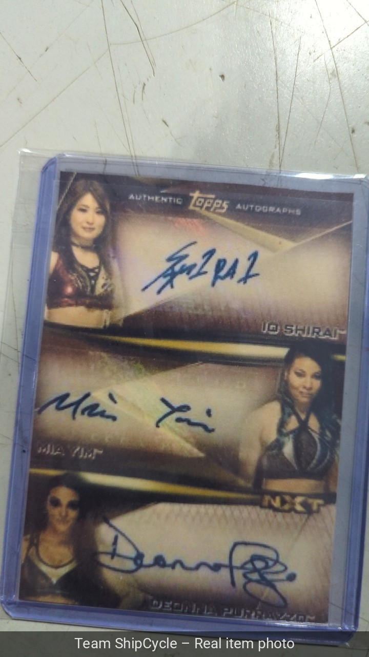2019 Topps WWE NXT 11 Triple Auto Io Shirai Mia Yim Deonna Purrazzo TAMY G1N view 4