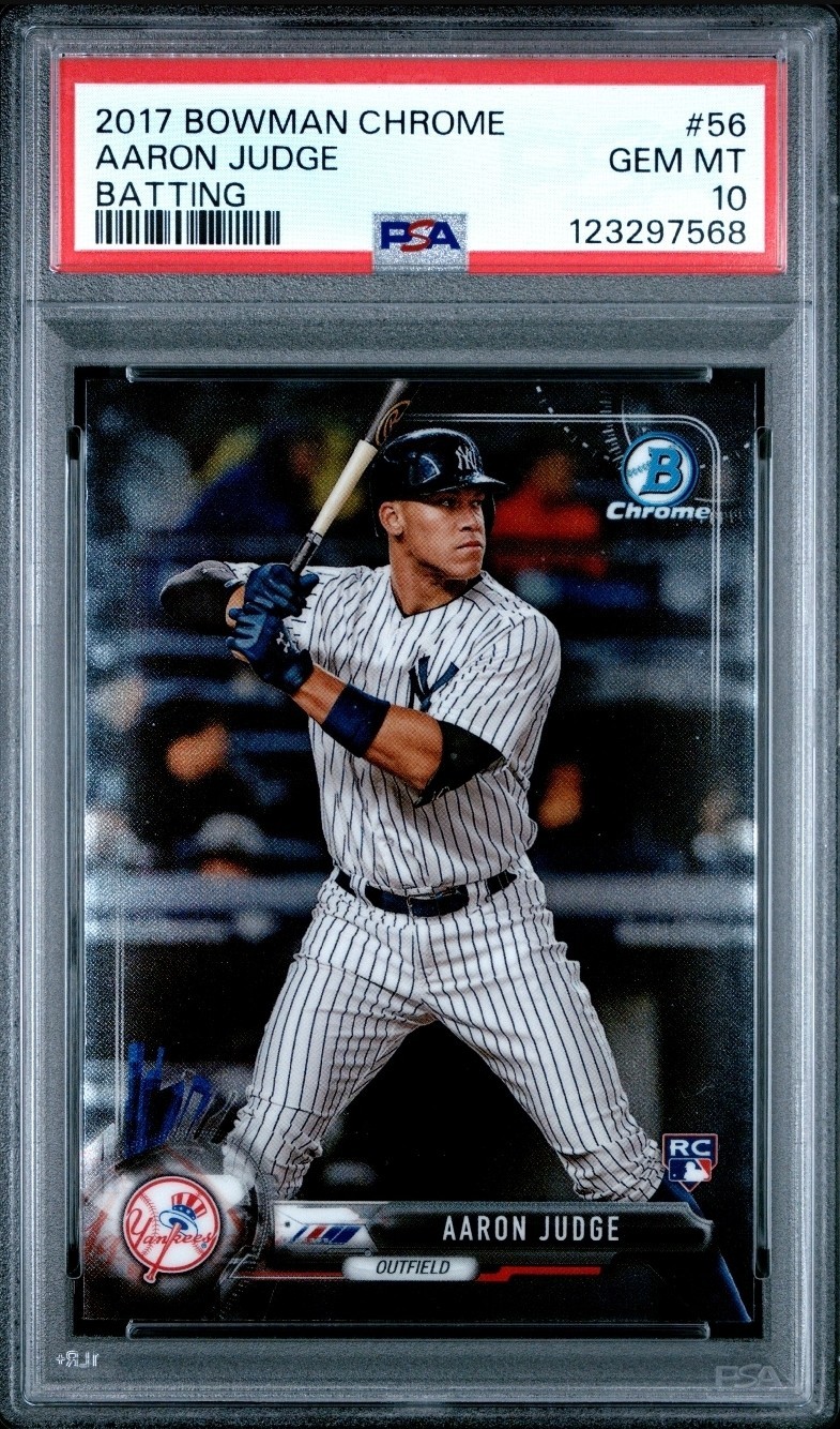 2017 Bowman Chrome #56 Aaron Judge Batting Yankees RC Rookie PSA 10 GEM MINT
