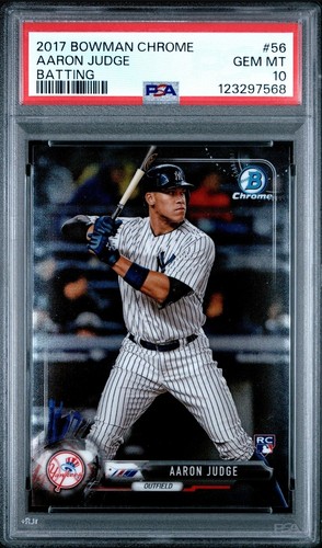 2017 Bowman Chrome #56 Aaron Judge Batting Yankees RC Rookie PSA 10 GEM MINT