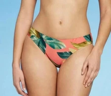 Women's High Coverage Bikini Bottom Kona Sol Coral Floral NWT XL