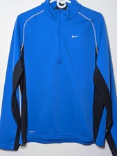 Nike Fit Blue 1/4 Zip Pullover Large Athletic Training Running Gym Top