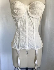 Vintage 50s Size 34 B Boned Corset Girdle Garters I Owe It All To Goddess 1950s