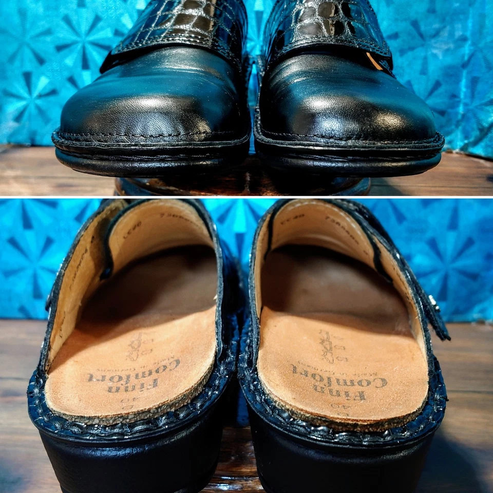 Женские Finn комфорта #7388606 "Aussee" крокодила выбитый мулы/черный/40 (ЕС) 9 (США) - Изображение 3 из 4