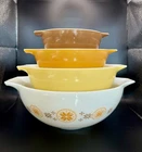 Vintage Pyrex Town & Country Cinderella Nesting Mixing Bowls Set Of 4 Collection