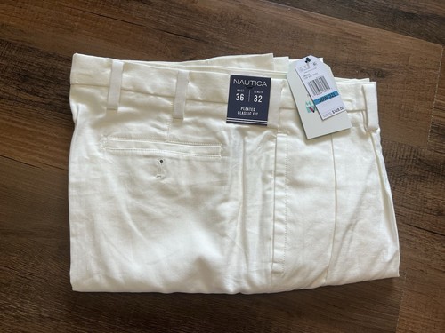 Nautica Miami Vice Sail weiße Anzughose 36 x 32 neu Etikett Herren Sommer 36 Hosen