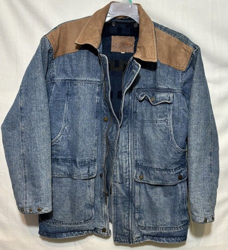 Woodsman ATA All Terrain Apparel Denim Chore Jacket Men’s Medium Flannel Lined