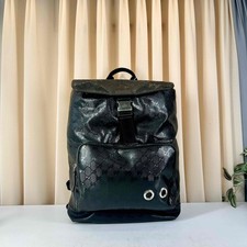 Gucci Crystal GG Supreme Backpack Black Auth