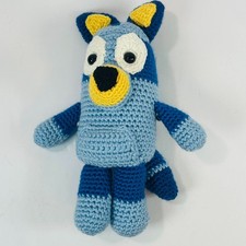 Handmade Bluey Crochet Plush 9" Amigurumi Stuffed Animal Blue Heeler Dog Toy