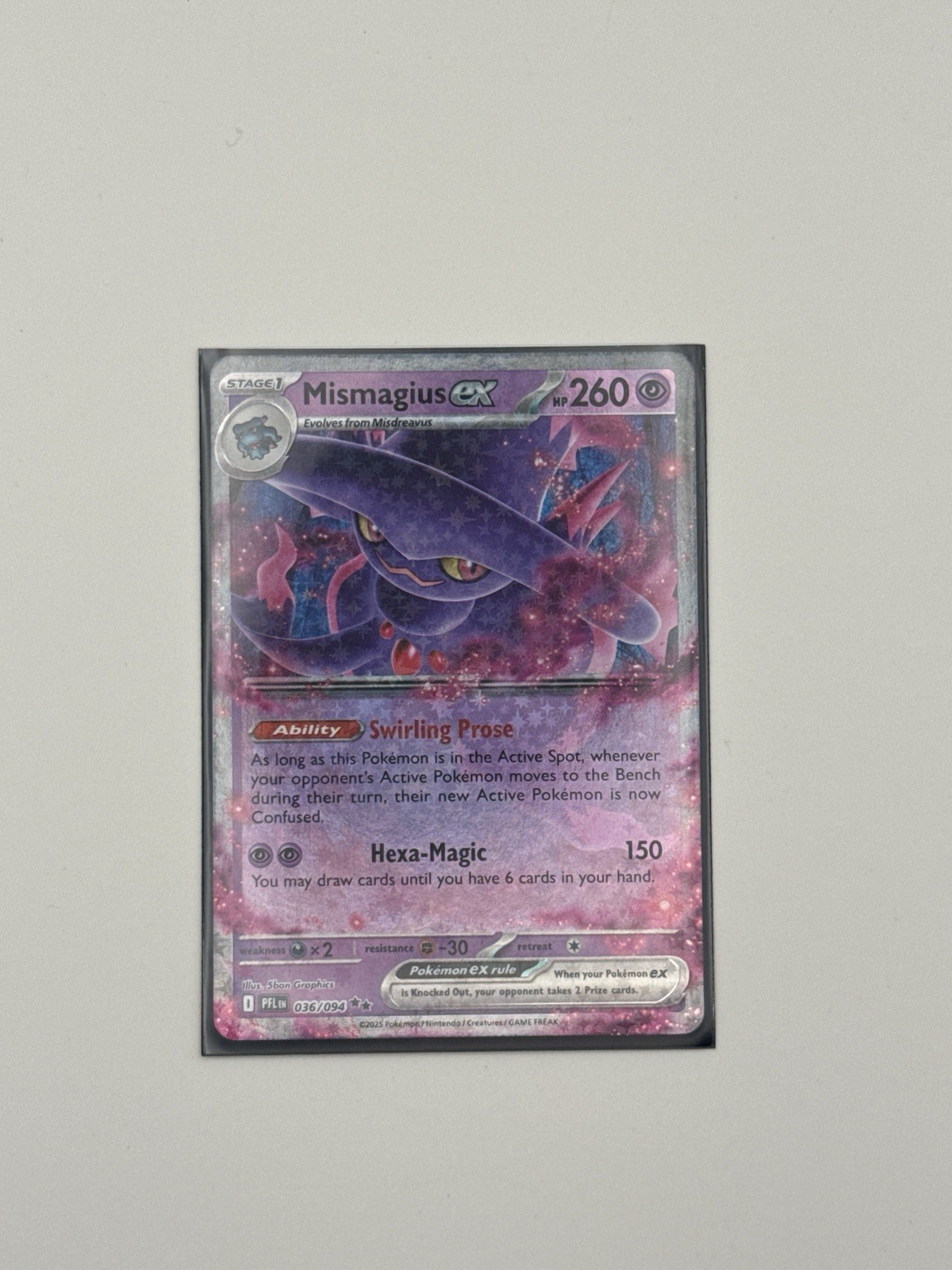 Mismagius ex 036/094 Me02: Phantasmal Flames Holo