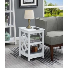 Convenience Concepts Contemporary Ring End Table in White Wood Finish