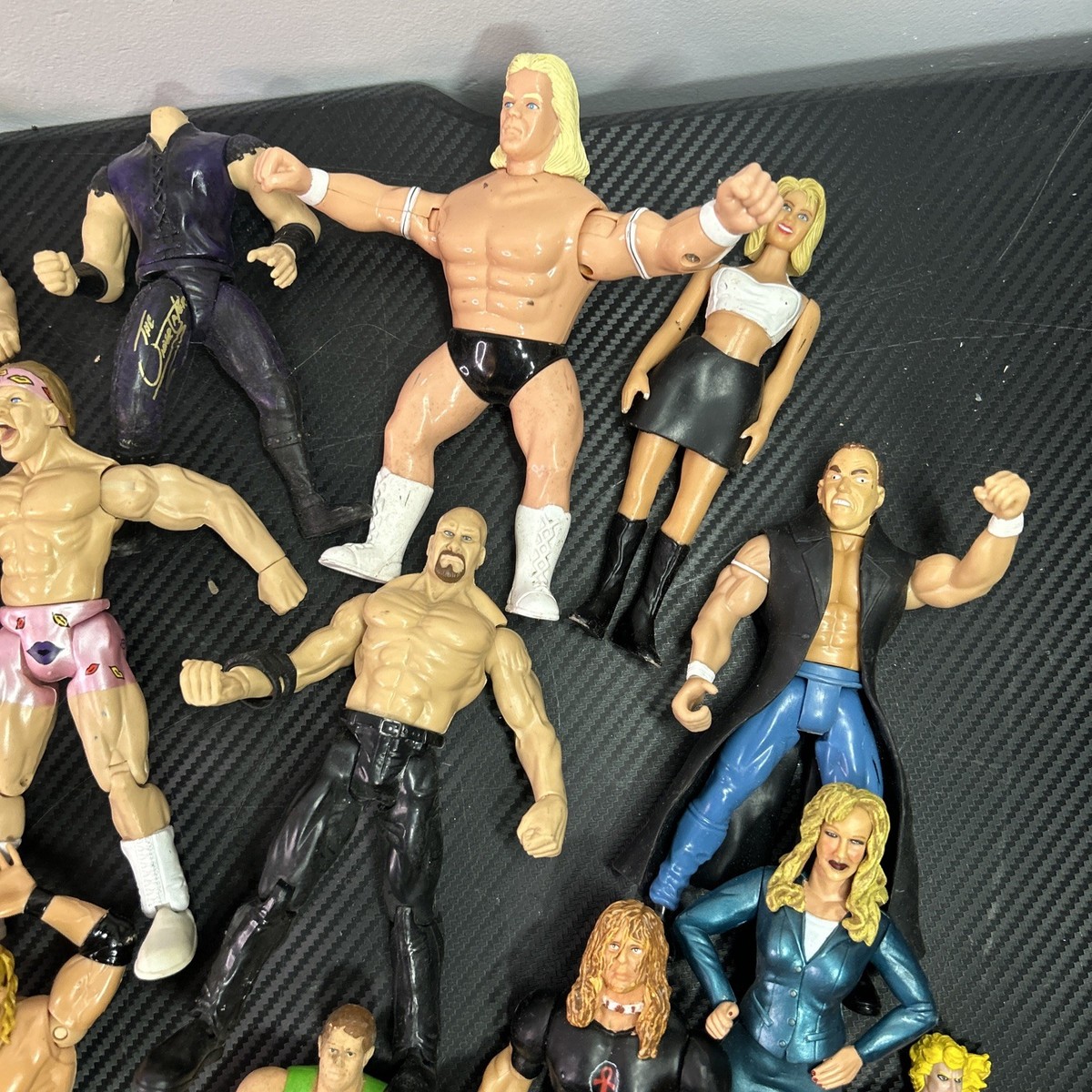 Lot of 28 Vintage WCW WWF WWE Action Figures Mixed Condition and