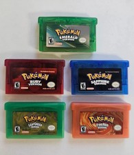 5pc Game Card LeafGreen RUBY Sapphire GBM GBA For Pokemon US STOCK