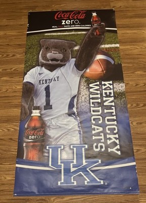 6x3 Kentucky Wildcats Coke Zero Double Sided Banner UK Collectible Advertising